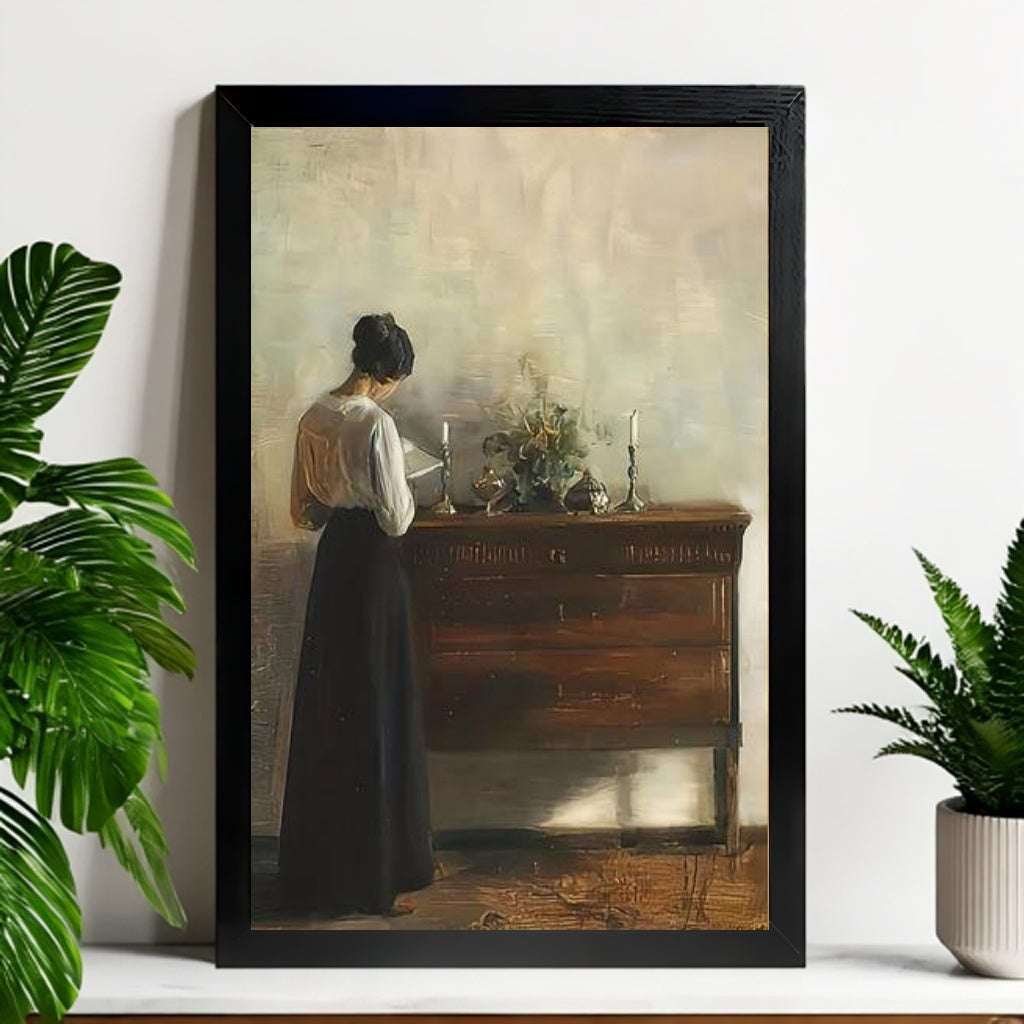 12x18 Beige Boho Framed Wall Art – Neutral Decorative Print for Bedroom or Gallery | Liberty Signs #M20049