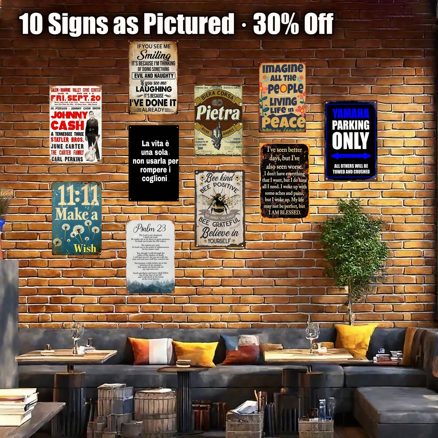 8x12 Warning Metal Sign – People Beyond This Point Metal Teneke Levha Duvar Dekoru(1/3/6/10 Pieces) | Liberty Signs #ZHA203