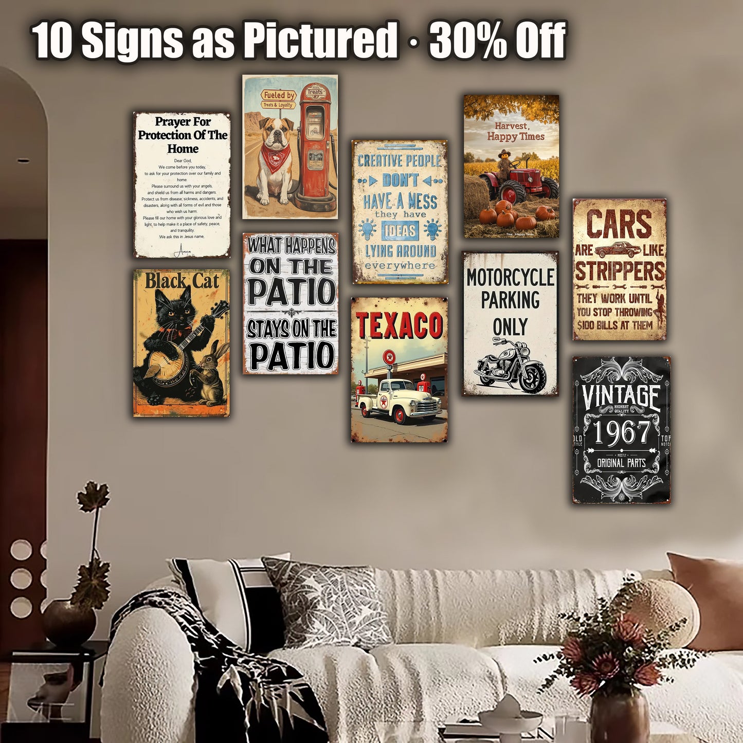 8x12 Classic Car Metal Sign – Vintage Tin Wall Art for Auto Fans & Garages (1/3/6/10 Pieces)| Liberty Signs #ZH4054