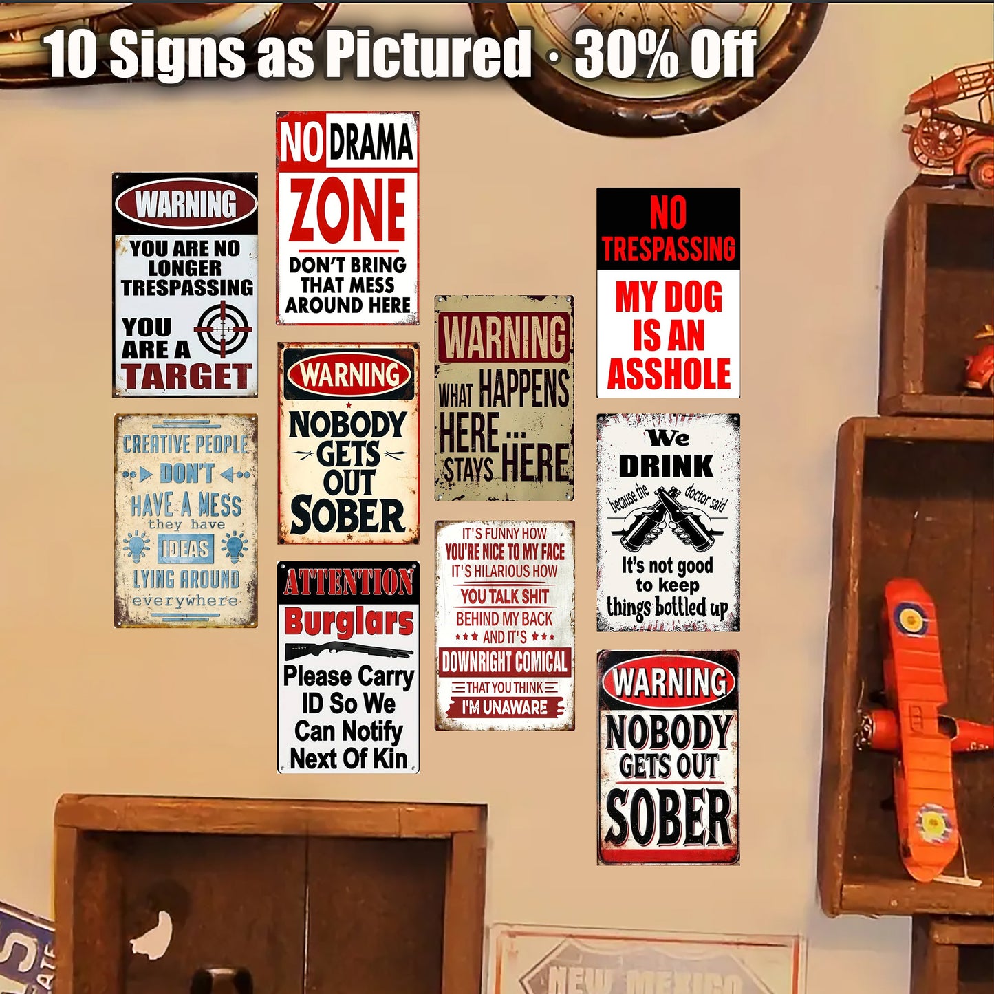 8x12 Funny Quote Metal Sign – Hilarious Tin Wall Art for Office & Garage (1/3/6/10 Pieces) | Liberty Signs #ZH9056