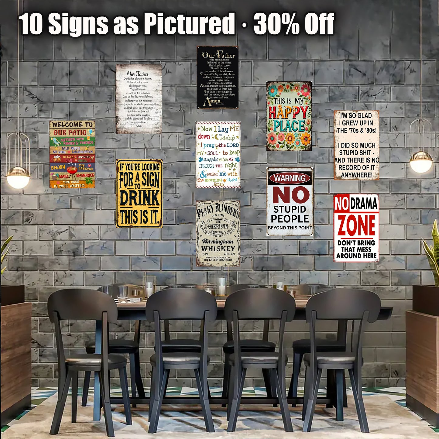 8x12 Warning Metal Sign – People Beyond This Point Metal Teneke Levha Duvar Dekoru (1/3/6/10 Pieces) | Liberty Signs #ZHA008