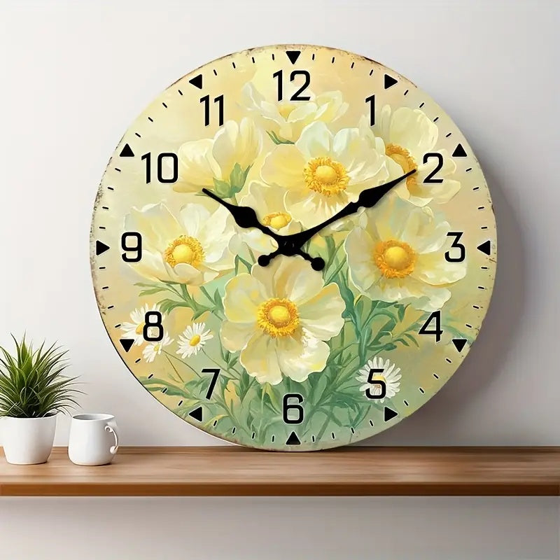 10x10 Decorative Wall Clock – Ticking Wooden Wall Clock for Living Room or Hallway | Liberty Signs#S1008