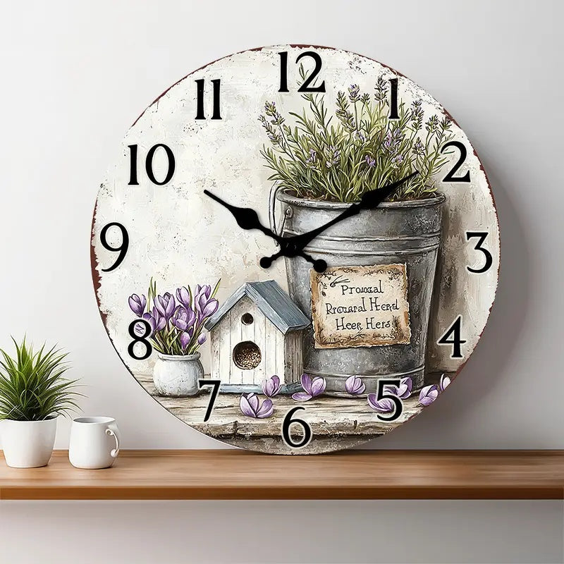 10x10 Decorative Wall Clock – Ticking Wooden Wall Clock for Living Room or Hallway | Liberty Signs#S1007