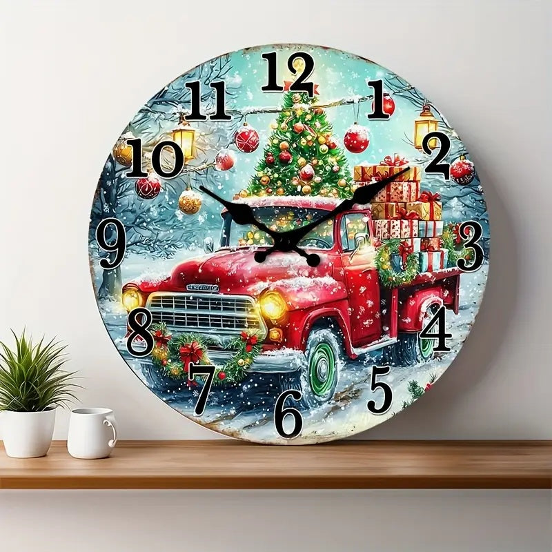 10x10 Decorative Wall Clock – Ticking Wooden Wall Clock for Living Room or Hallway | Liberty Signs#S1012