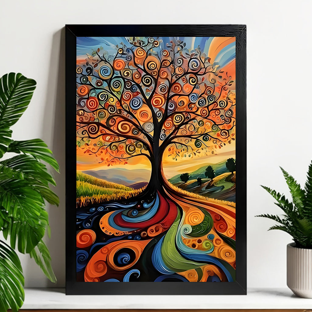 12x18 Neutral Abstract Framed Wall Art – Minimalist Line Art for Office or Studio | Liberty Signs #M3096