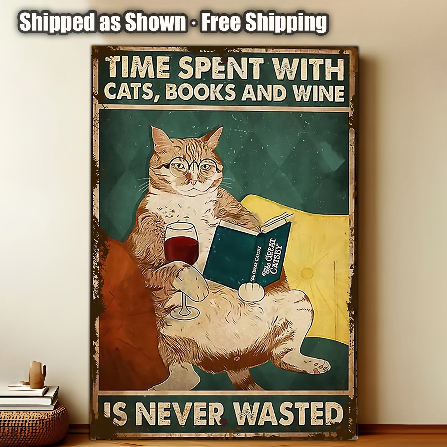 Funny Cat Wall Art Set – 8x12 Inch Vintage Metal Signs (1/3/6/10 Pieces)#ZH2018