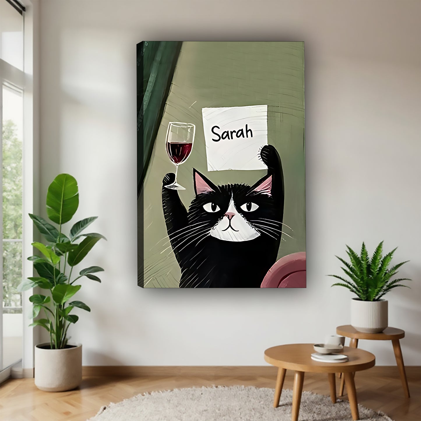 Funny Cat Art - Canvas Wall Art - Abstract Funny Living Room Decor| Liberty Signs #SZ094