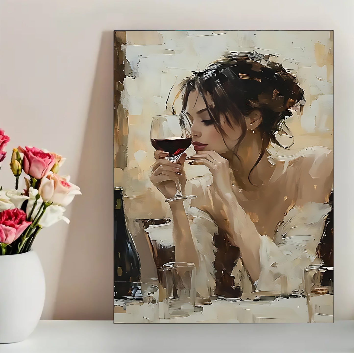 12x16 Pink Peony Floral Canvas Art – Elegant Botanical Print for Bedroom & Entryway | Liberty Signs#F2004