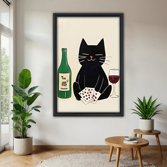 Funny Cat Art - Canvas Wall Art - Abstract Funny Living Room Decor| Liberty Signs #SZ093