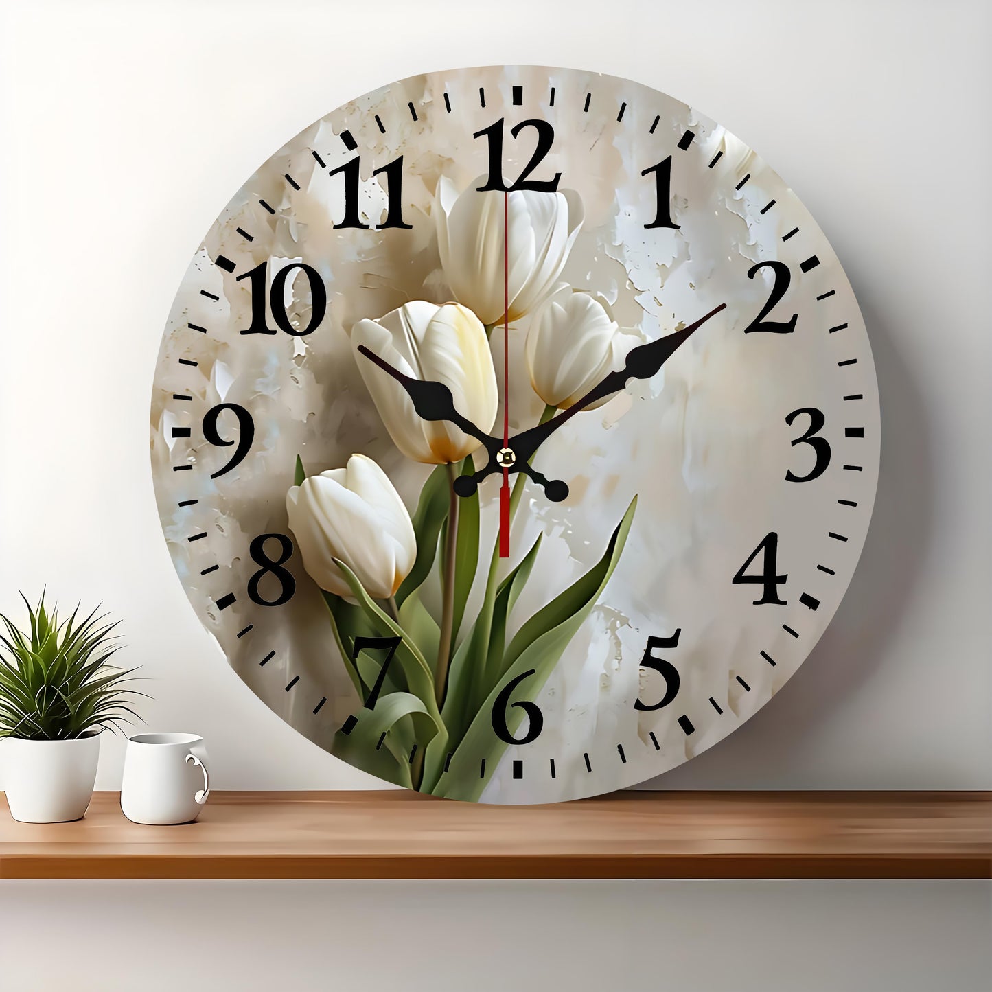 10x10 Decorative Wall Clock – Ticking Wooden Wall Clock for Living Room or Hallway | Liberty Signs#S1042