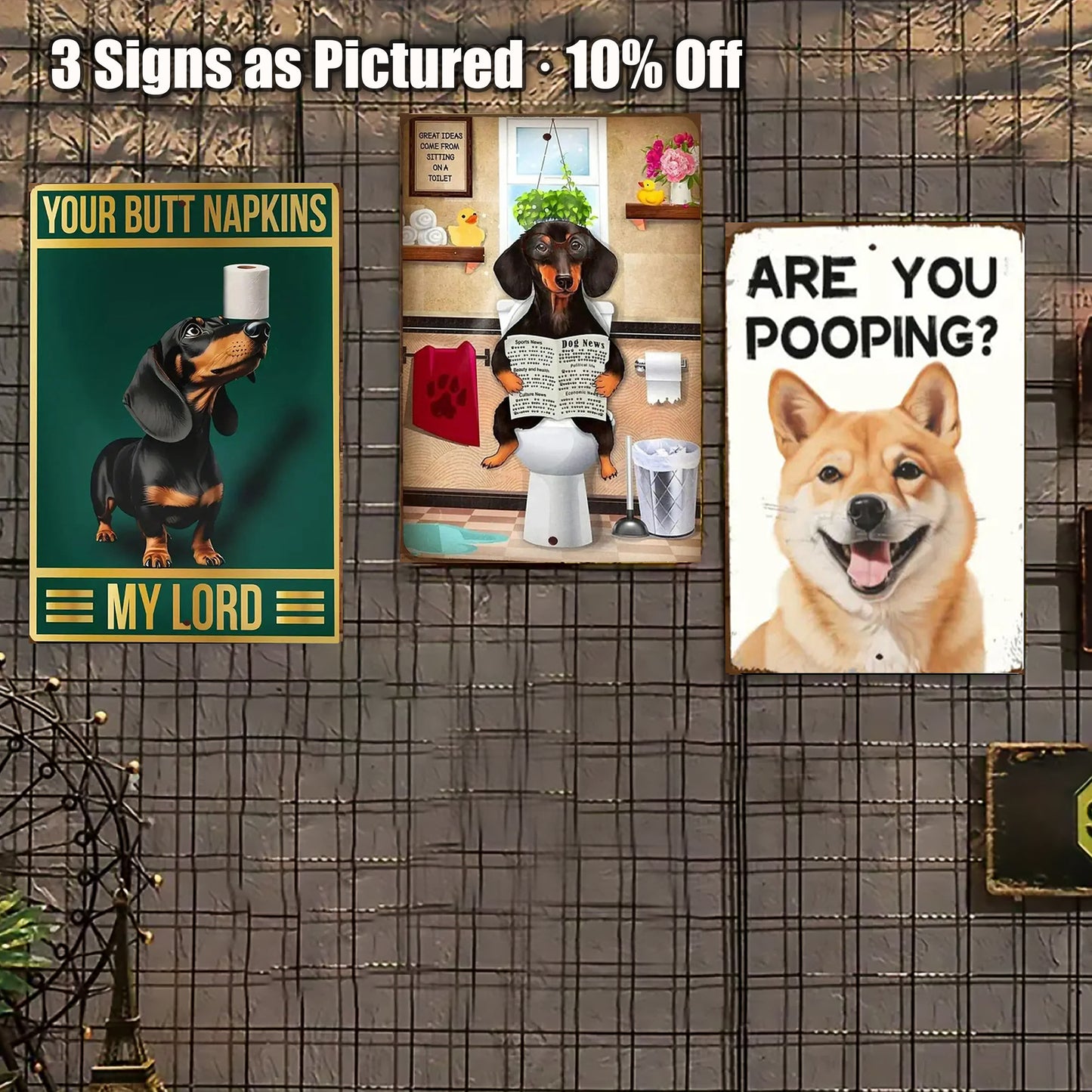 8x12 Funny Dog Metal Sign – Vintage Tin Wall Art for Pet Lovers & Homes (1/3/6/10 Pieces) | Liberty Signs #ZH1045