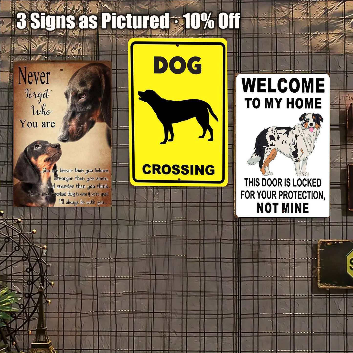 8x12 Funny Dog Metal Sign – Vintage Tin Wall Art for Pet Lovers & Homes (1/3/6/10 Pieces) | Liberty Signs #ZH 1033