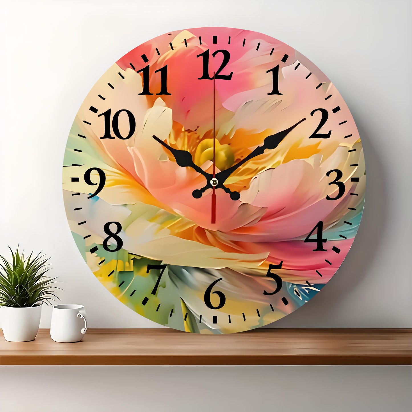 10x10 Decorative Wall Clock – Ticking Wooden Wall Clock for Living Room or Hallway | Liberty Signs#S1021