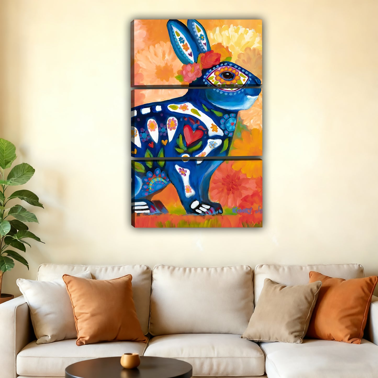 Funny Rabbit Art - Canvas Wall Art - Abstract Funny Living Room Decor| Liberty Signs #SZ090