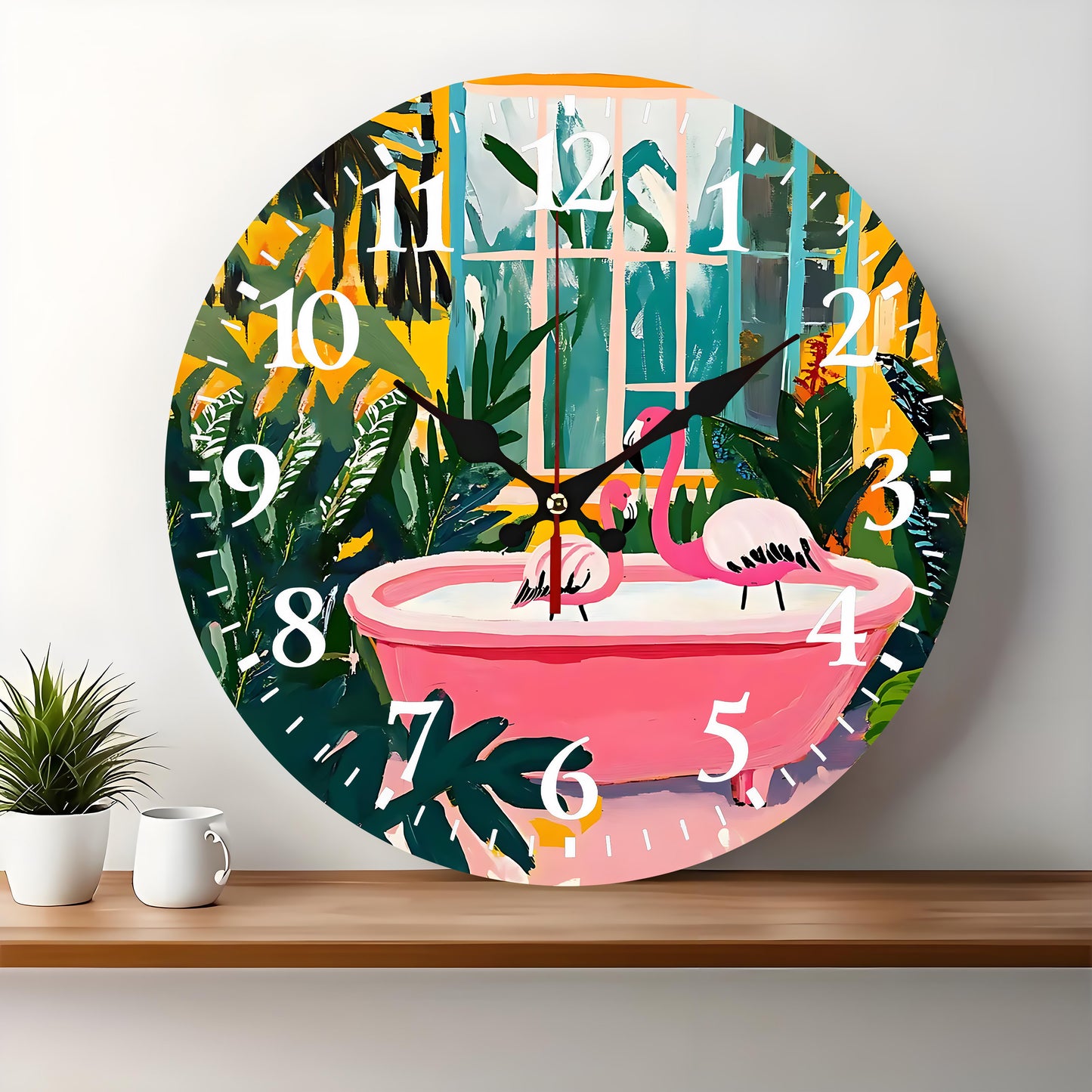 10x10 Decorative Wall Clock – Ticking Wooden Wall Clock for Living Room or Hallway | Liberty Signs#S1030