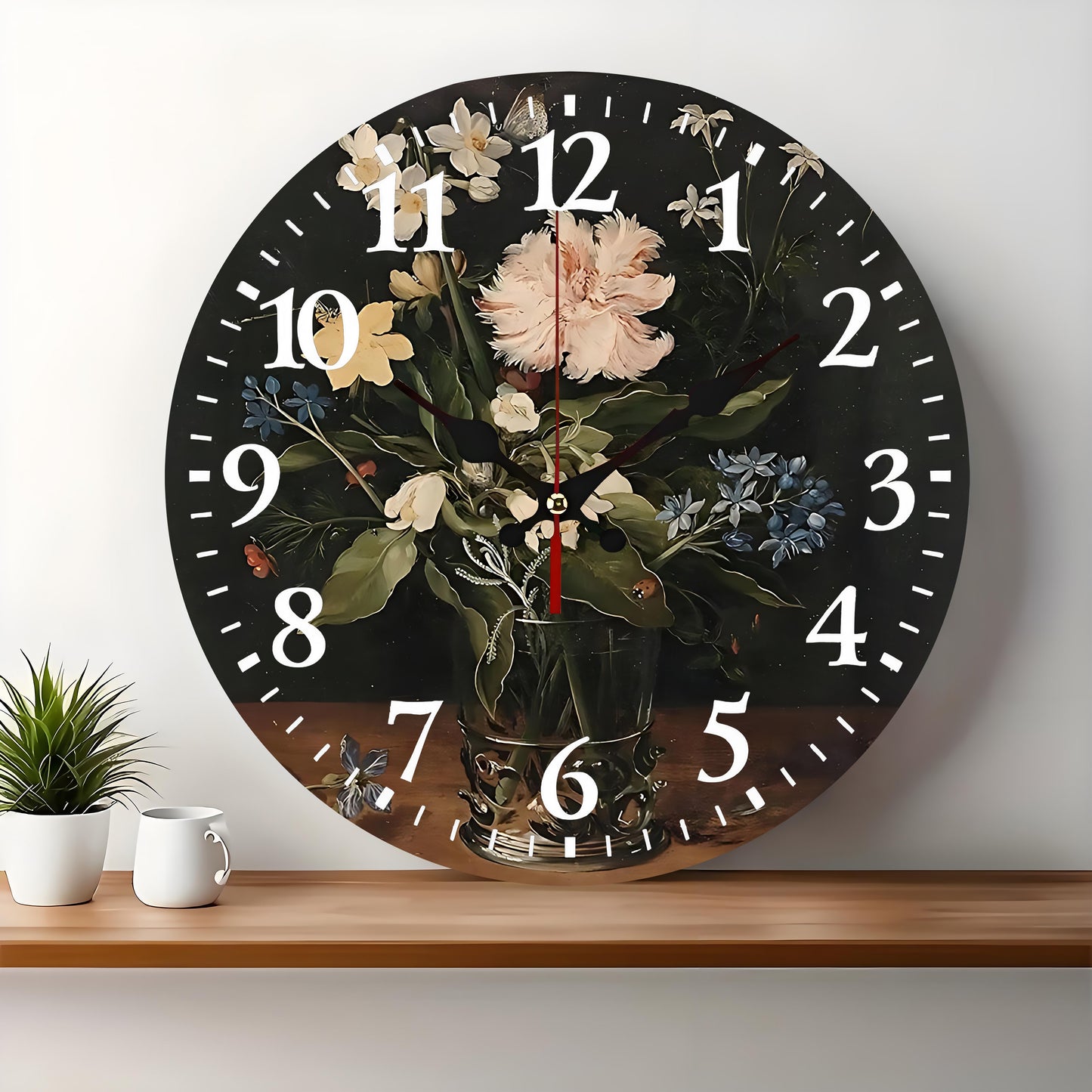 10x10 Decorative Wall Clock – Ticking Wooden Wall Clock for Living Room or Hallway | Liberty Signs#S1044