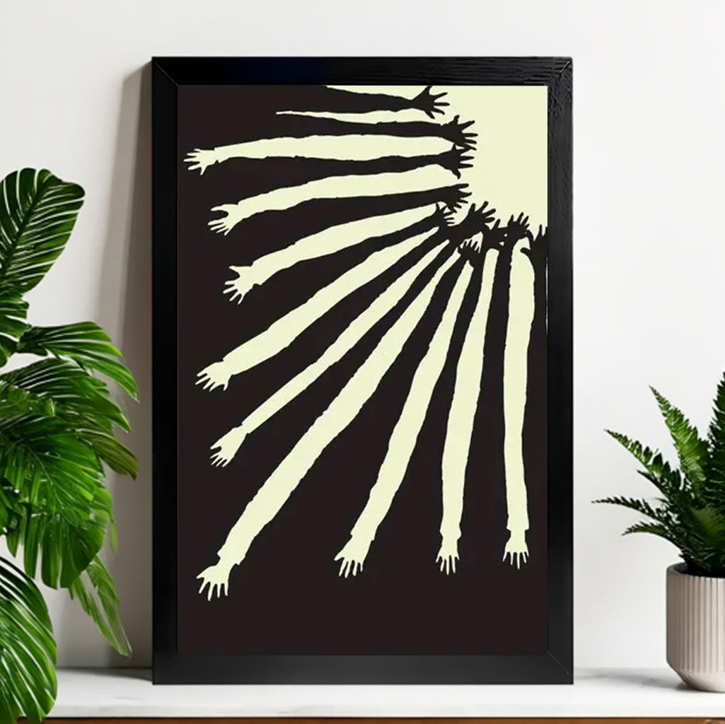 12x18 Neutral Abstract Framed Wall Art – Minimalist Line Art for Office or Studio | Liberty Signs #M3019