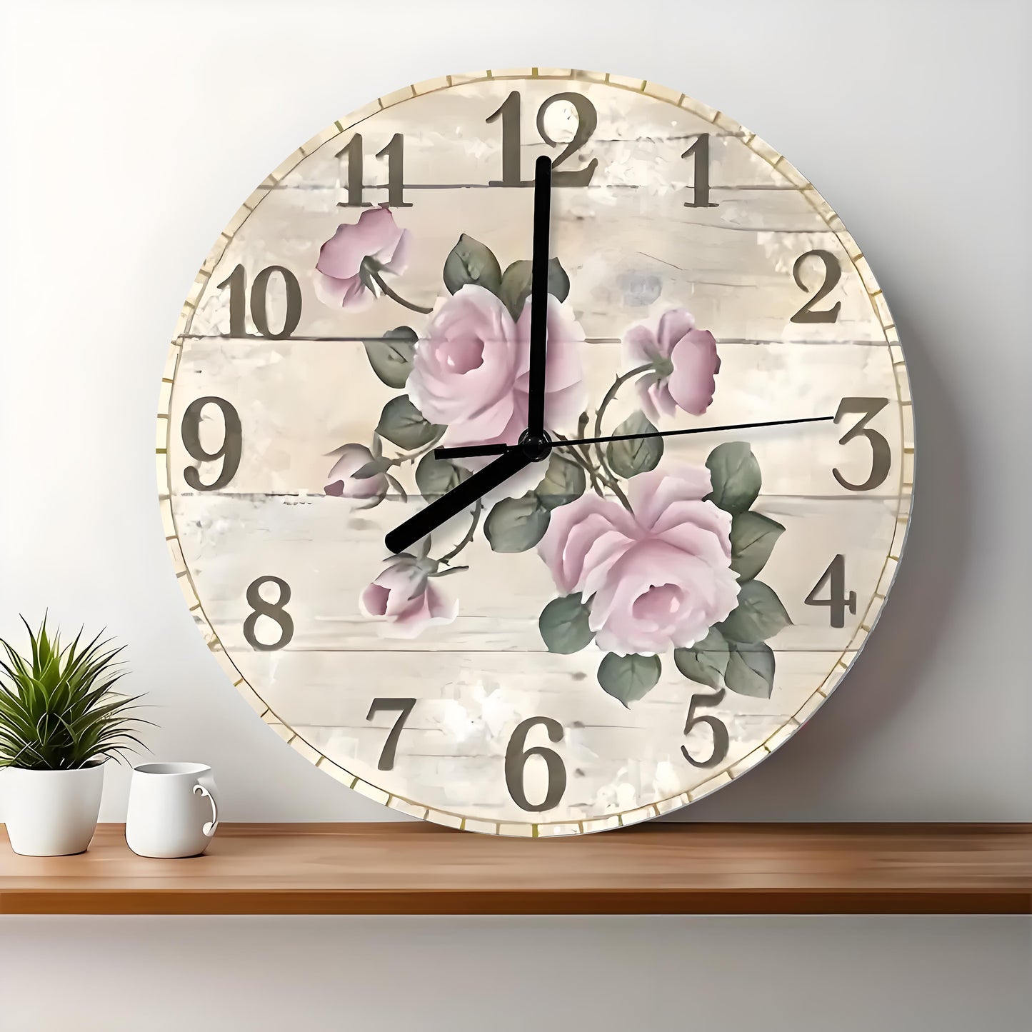 10x10 Decorative Wall Clock – Ticking Wooden Wall Clock for Living Room or Hallway | Liberty Signs#S1017