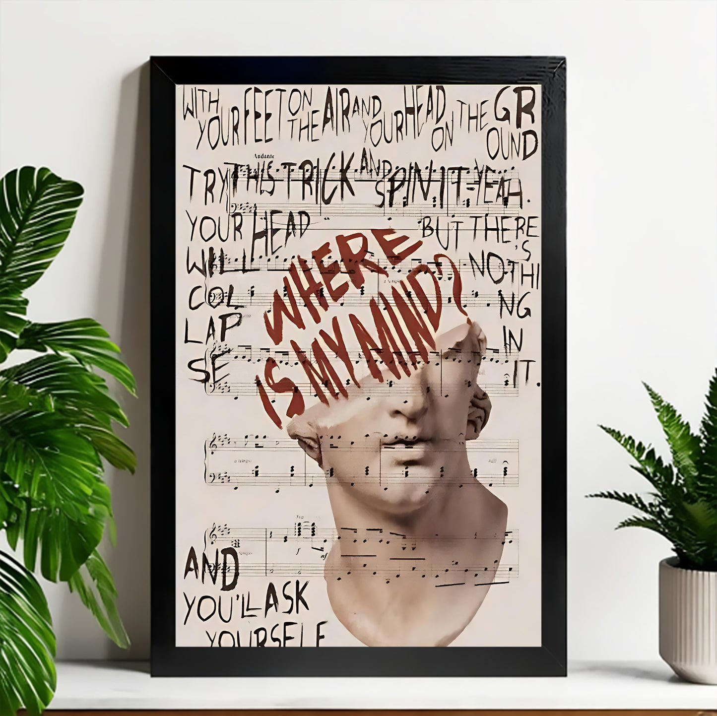 Neutral Abstract Framed Wall Art – Minimalist Line Art for Office or Studio | Liberty Signs#M3461