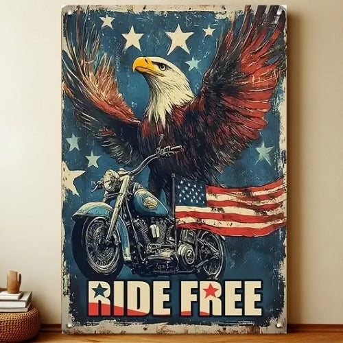 8x12 Patriotic USA Metal Sign – Vintage Wall Art with Flag & Freedom | Liberty Signs #6220