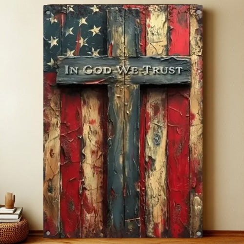 8x12 Patriotic USA Metal Sign – Vintage Wall Art with Flag & Freedom | Liberty Signs #6223