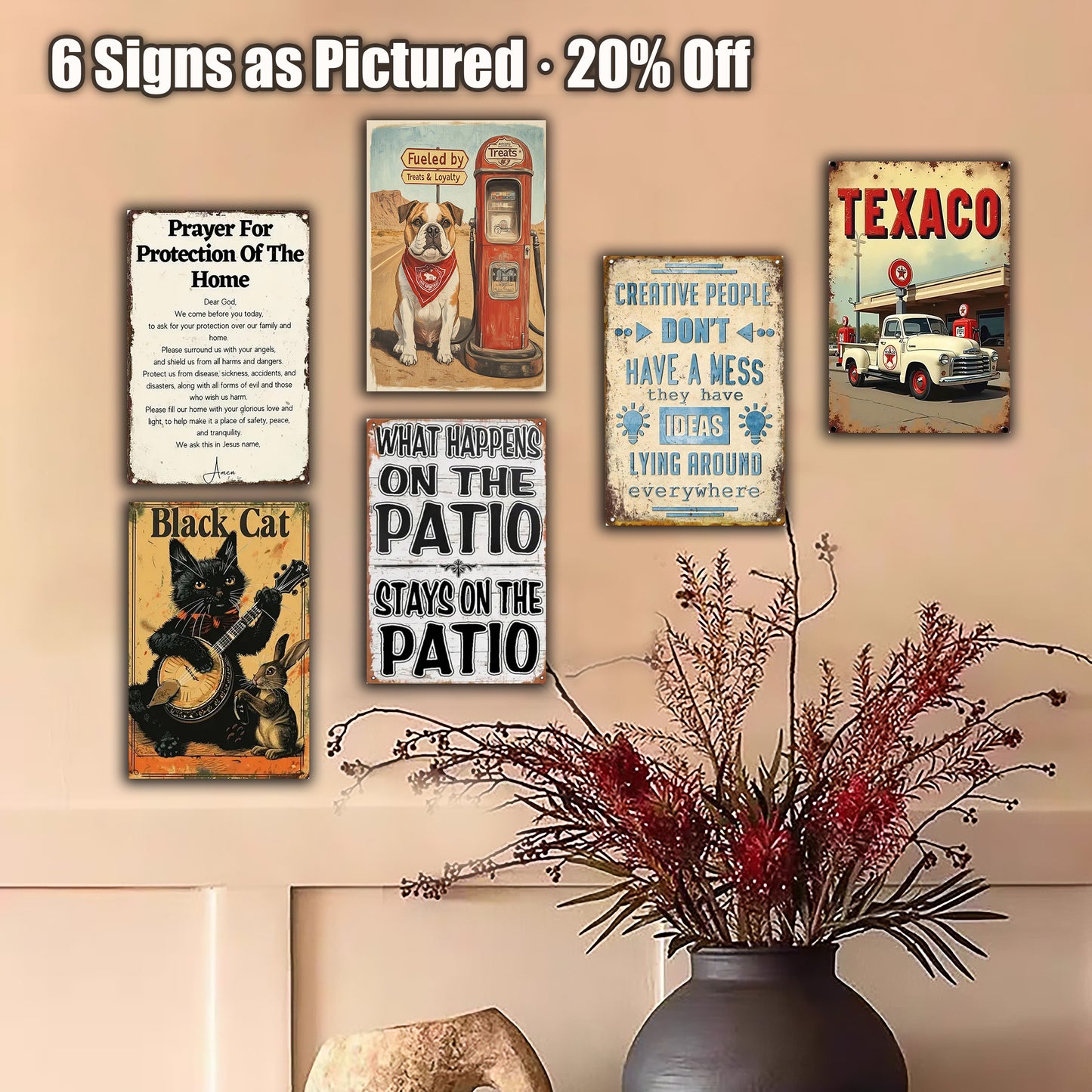 8x12 Classic Car Metal Sign – Vintage Tin Wall Art for Auto Fans & Garages (1/3/6/10 Pieces)| Liberty Signs #ZH4054