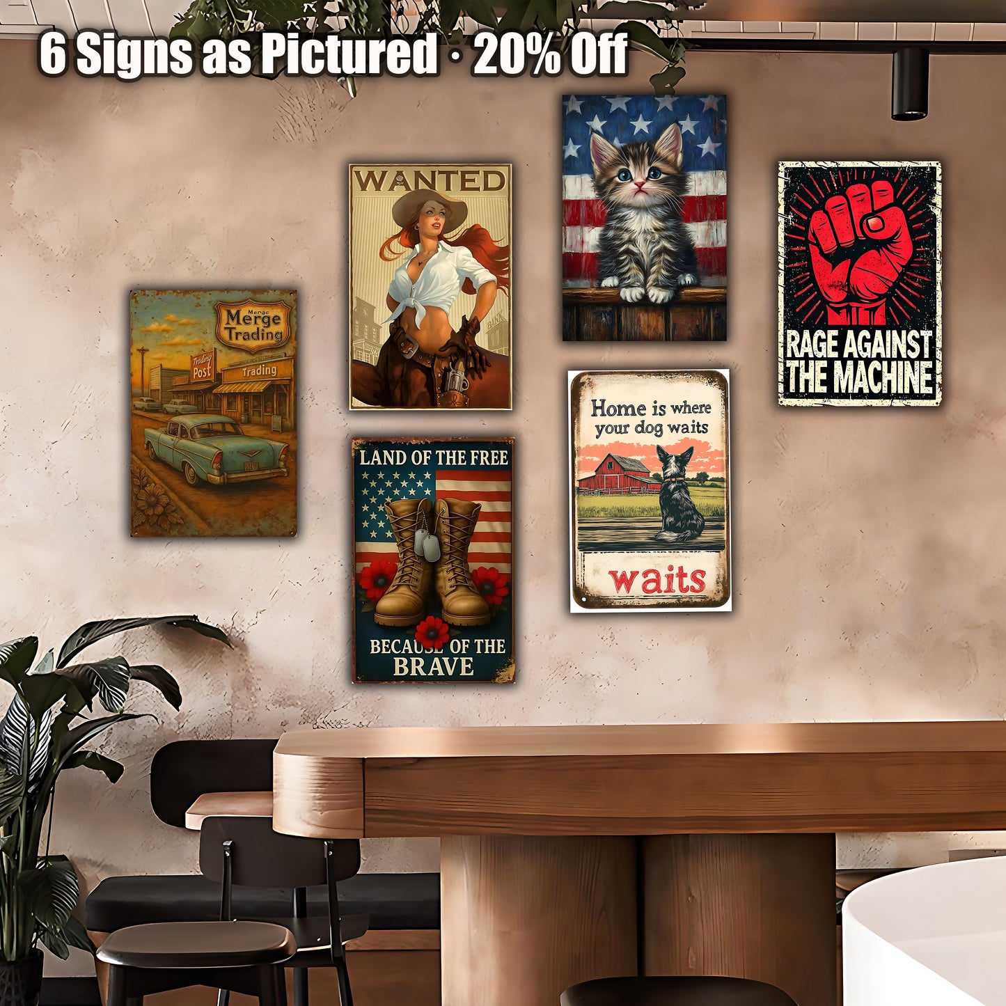 8x12 Patriotic USA Metal Sign – Vintage Wall Art with Flag & Freedom (1/3/6/10 Pieces) | Liberty Signs #ZH6002