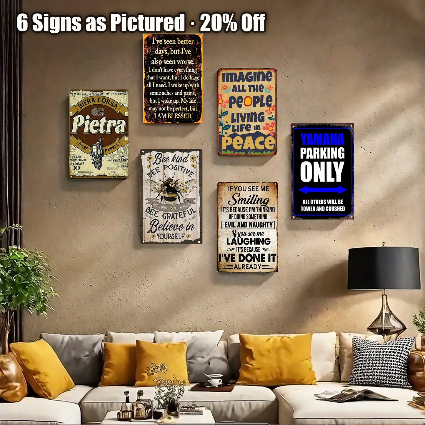 8x12 Warning Metal Sign – People Beyond This Point Metal Teneke Levha Duvar Dekoru(1/3/6/10 Pieces) | Liberty Signs #ZHA203
