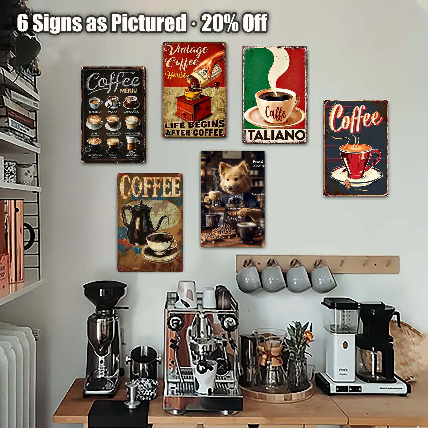 8x12 Kitchen Metal Sign – Coffee & Recipe Tin Wall Decor for Homes (1/3/6/10 Pieces) | Liberty Signs #ZH8024