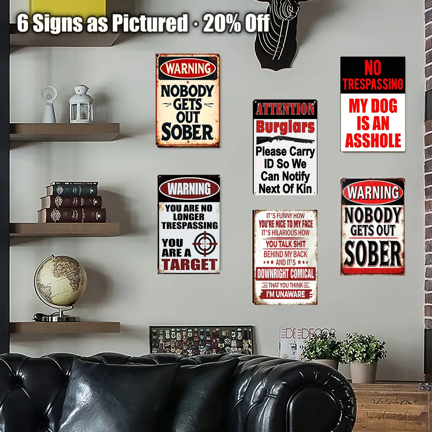 8x12 Funny Quote Metal Sign – Hilarious Tin Wall Art for Office & Garage (1/3/6/10 Pieces) | Liberty Signs #ZH9056