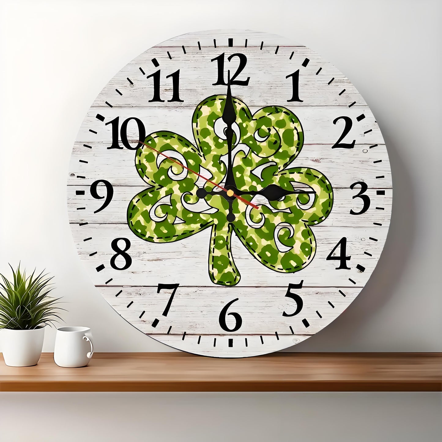10x10 Decorative Wall Clock – Ticking Wooden Wall Clock for Living Room or Hallway | Liberty Signs#S1018