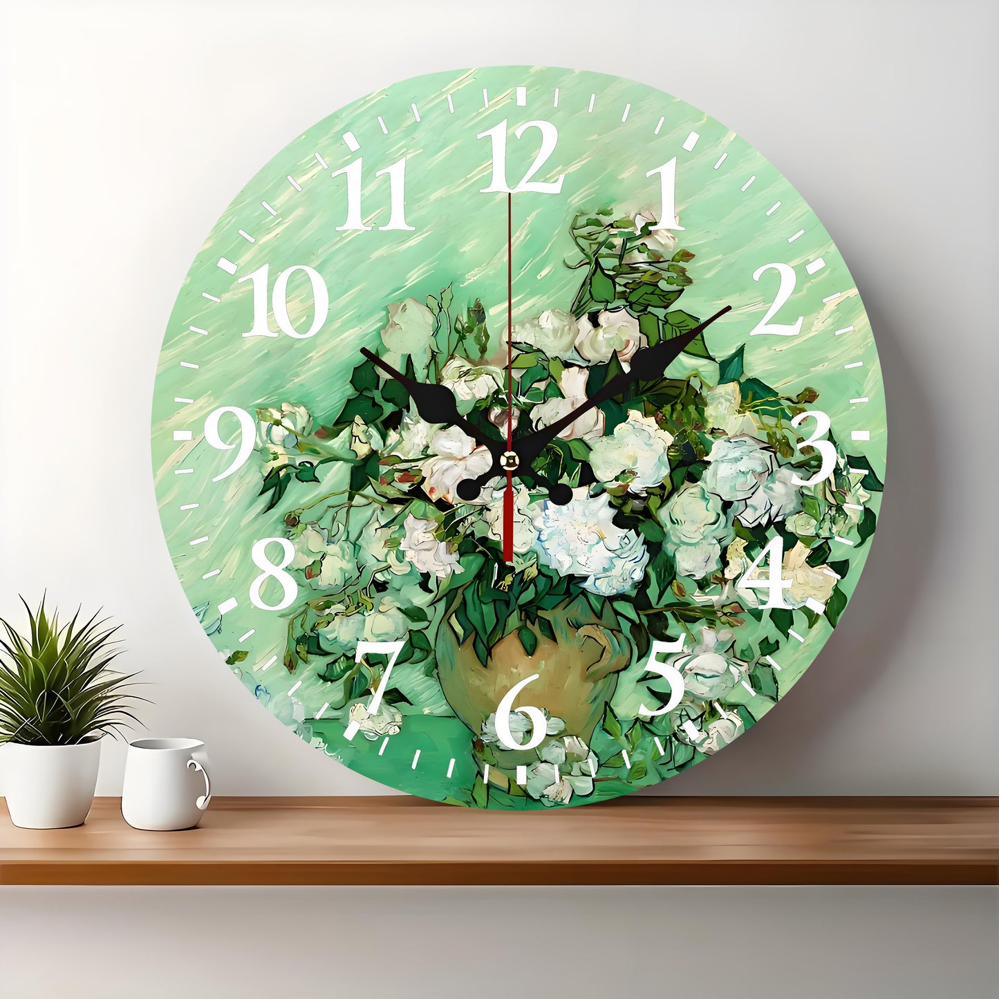 10x10 Decorative Wall Clock – Ticking Wooden Wall Clock for Living Room or Hallway | Liberty Signs#S1046