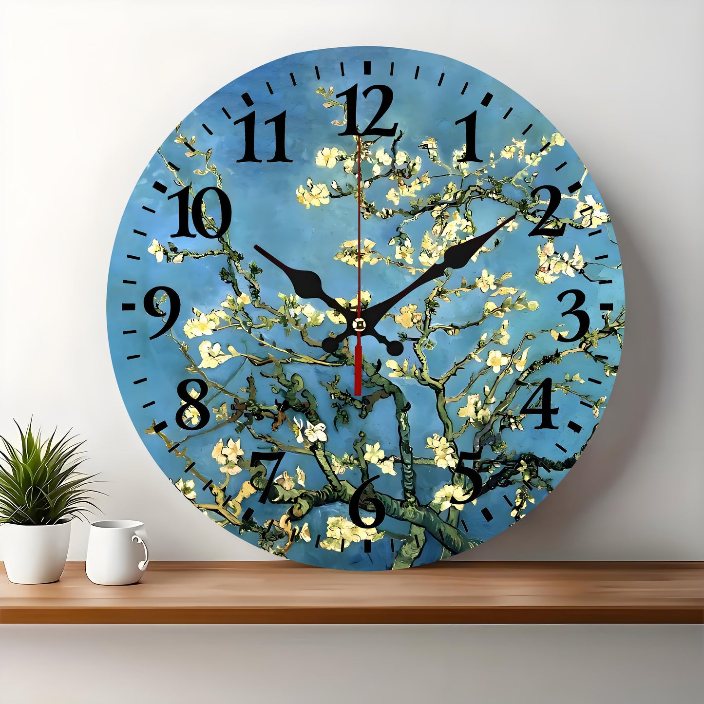 10x10 Decorative Wall Clock – Ticking Wooden Wall Clock for Living Room or Hallway | Liberty Signs#S1047