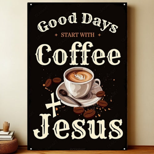 8x12 Kitchen Metal Sign – Coffee & Recipe Tin Wall Decor for Homes | Liberty Signs #8207