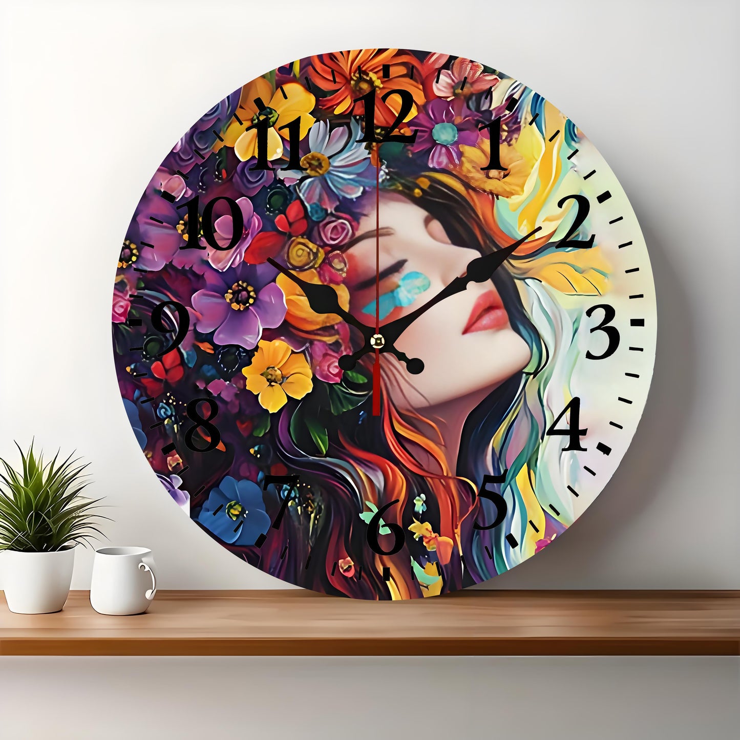 10x10 Decorative Wall Clock – Ticking Wooden Wall Clock for Living Room or Hallway | Liberty Signs#S1026