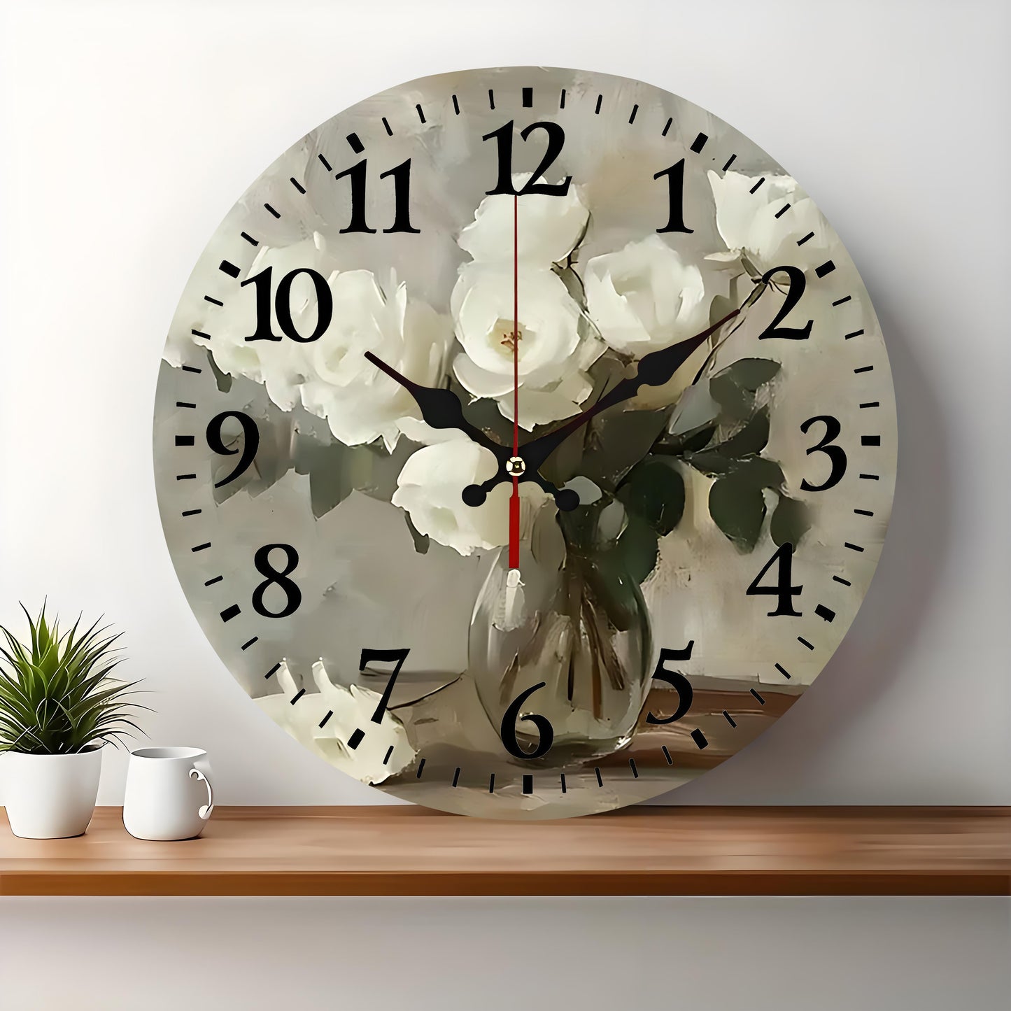 10x10 Decorative Wall Clock – Ticking Wooden Wall Clock for Living Room or Hallway | Liberty Signs#S1048