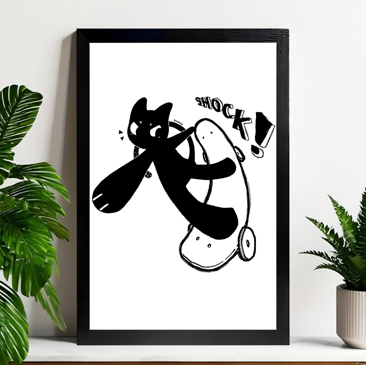 Neutral Abstract Framed Wall Art – Minimalist Line Art for Office or Studio | Liberty Signs#M3454