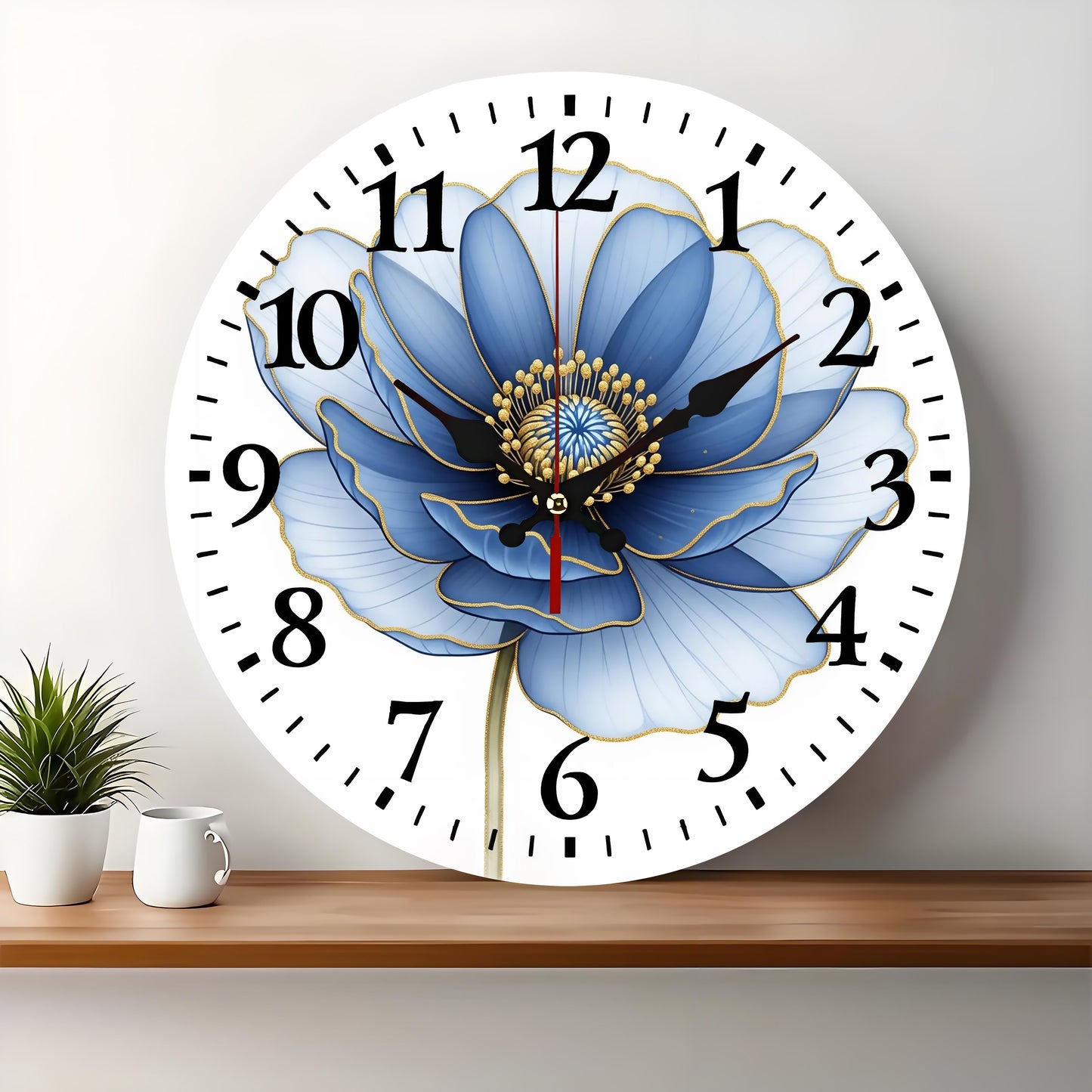 10x10 Decorative Wall Clock – Ticking Wooden Wall Clock for Living Room or Hallway | Liberty Signs#S1035
