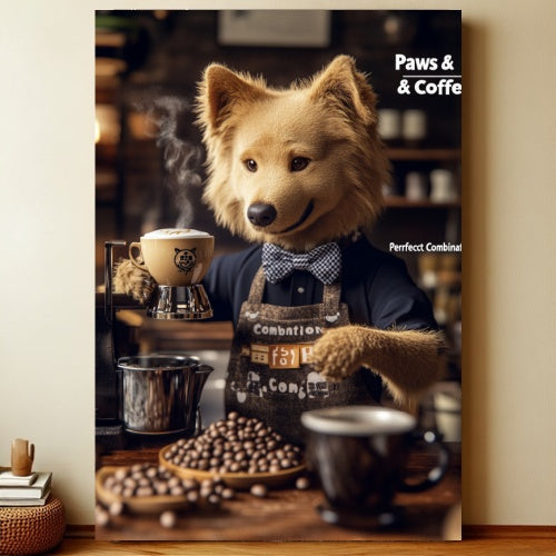 paws coffe-8x12 Funny Dog Metal Sign – Vintage Tin Wall Art for Pet Lovers & Homes | Liberty Signs #1005