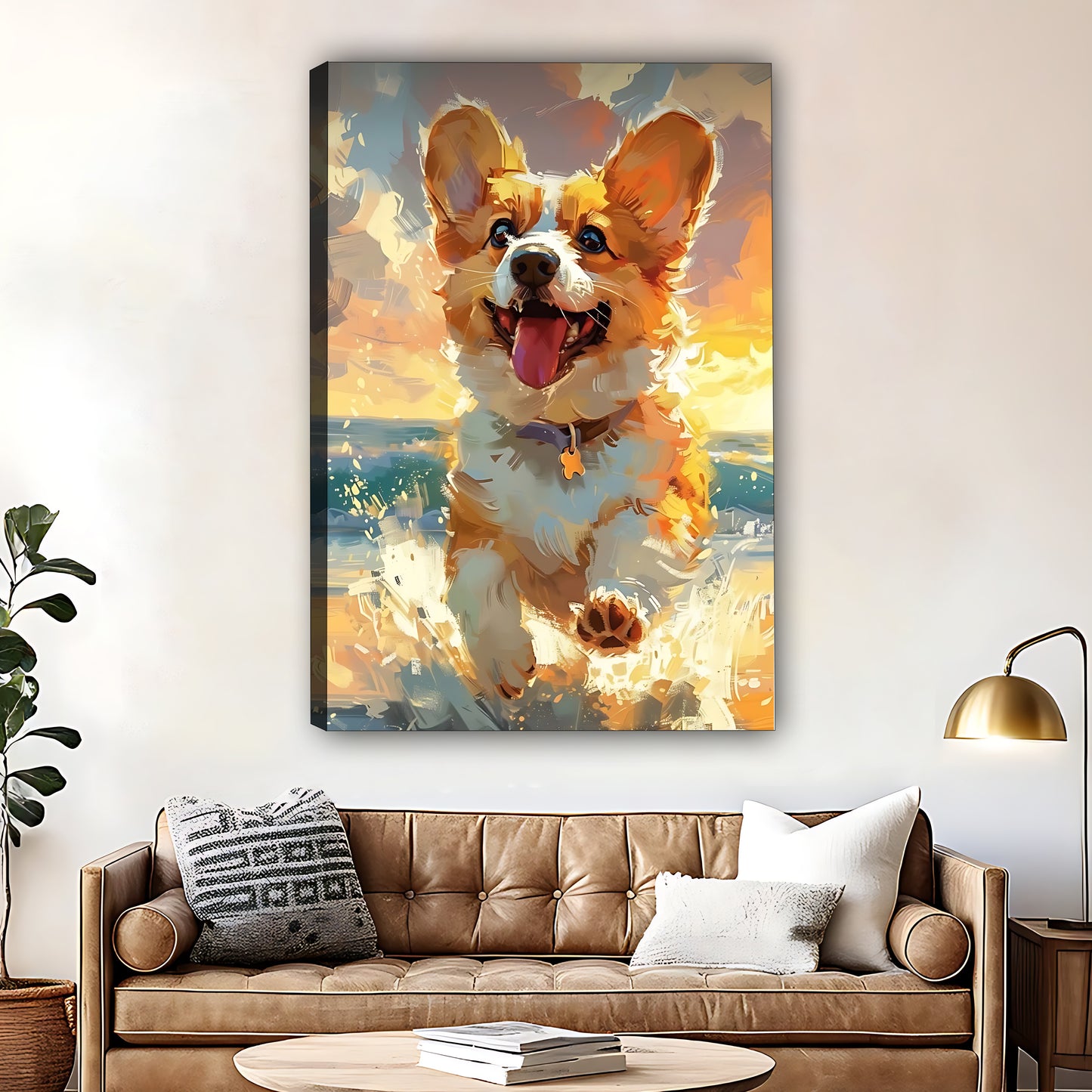 Funny Puppy Art - Canvas Wall Art - Abstract Funny Living Room Decor| Liberty Signs #SZ017
