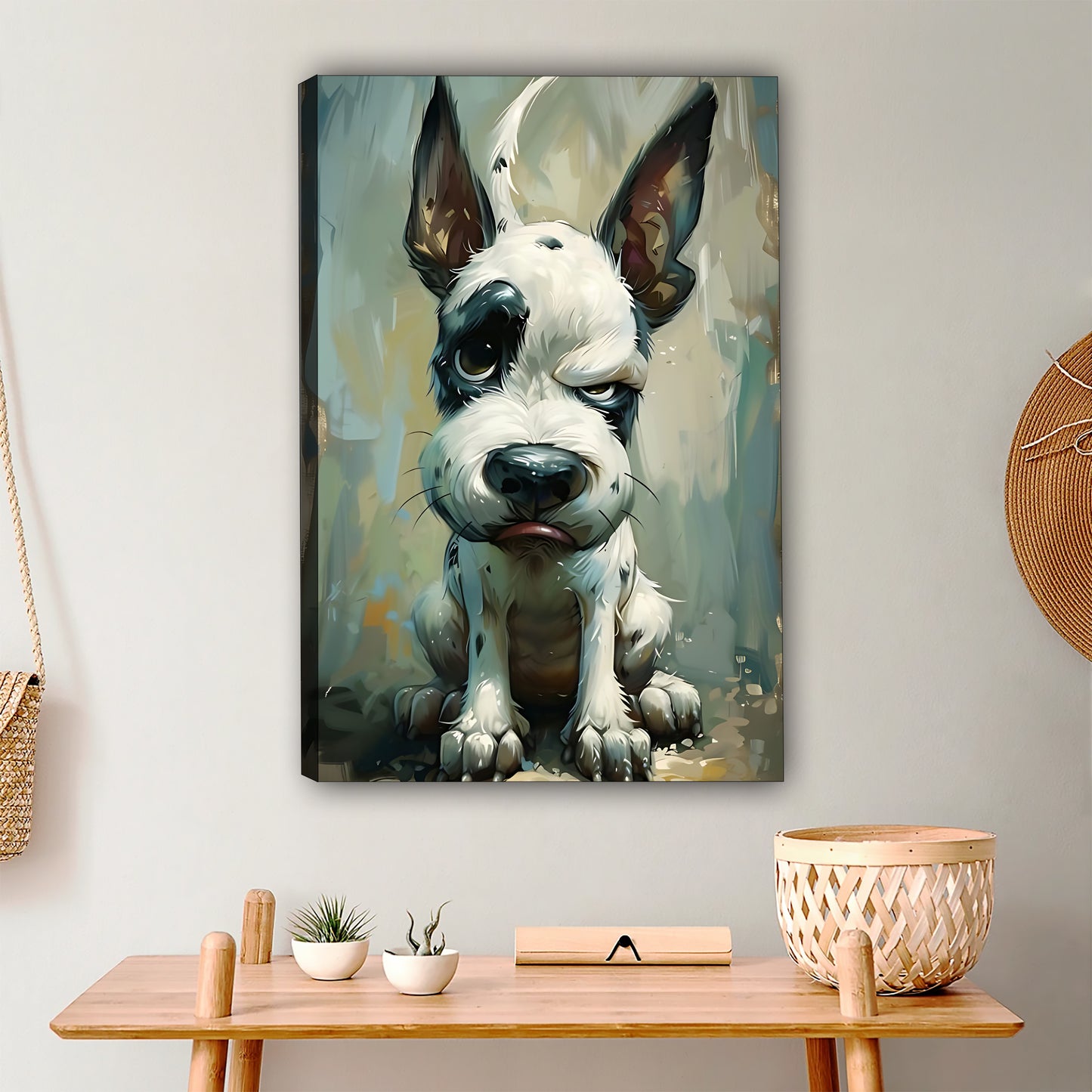 Funny Dog Art - Canvas Wall Art - Abstract Funny Living Room Decor| Liberty Signs #SZ042