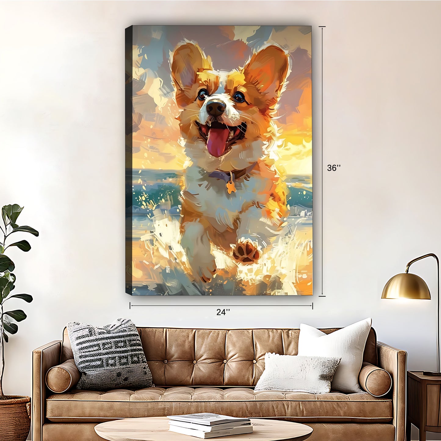 Funny Puppy Art - Canvas Wall Art - Abstract Funny Living Room Decor| Liberty Signs #SZ017