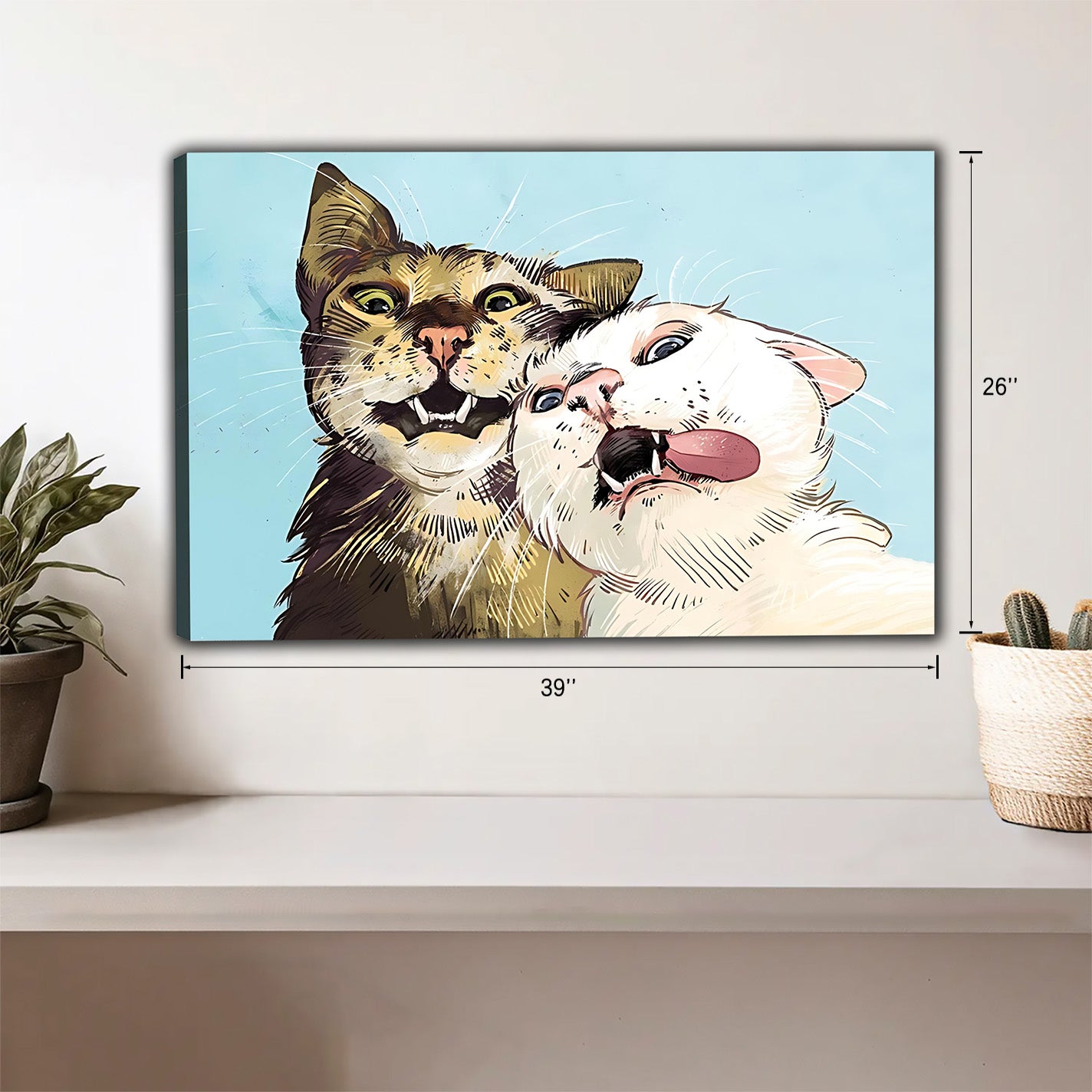 Funny Cat Art - Canvas Wall Art - Abstract Funny Living Room Decor| Liberty Signs #HZ026
