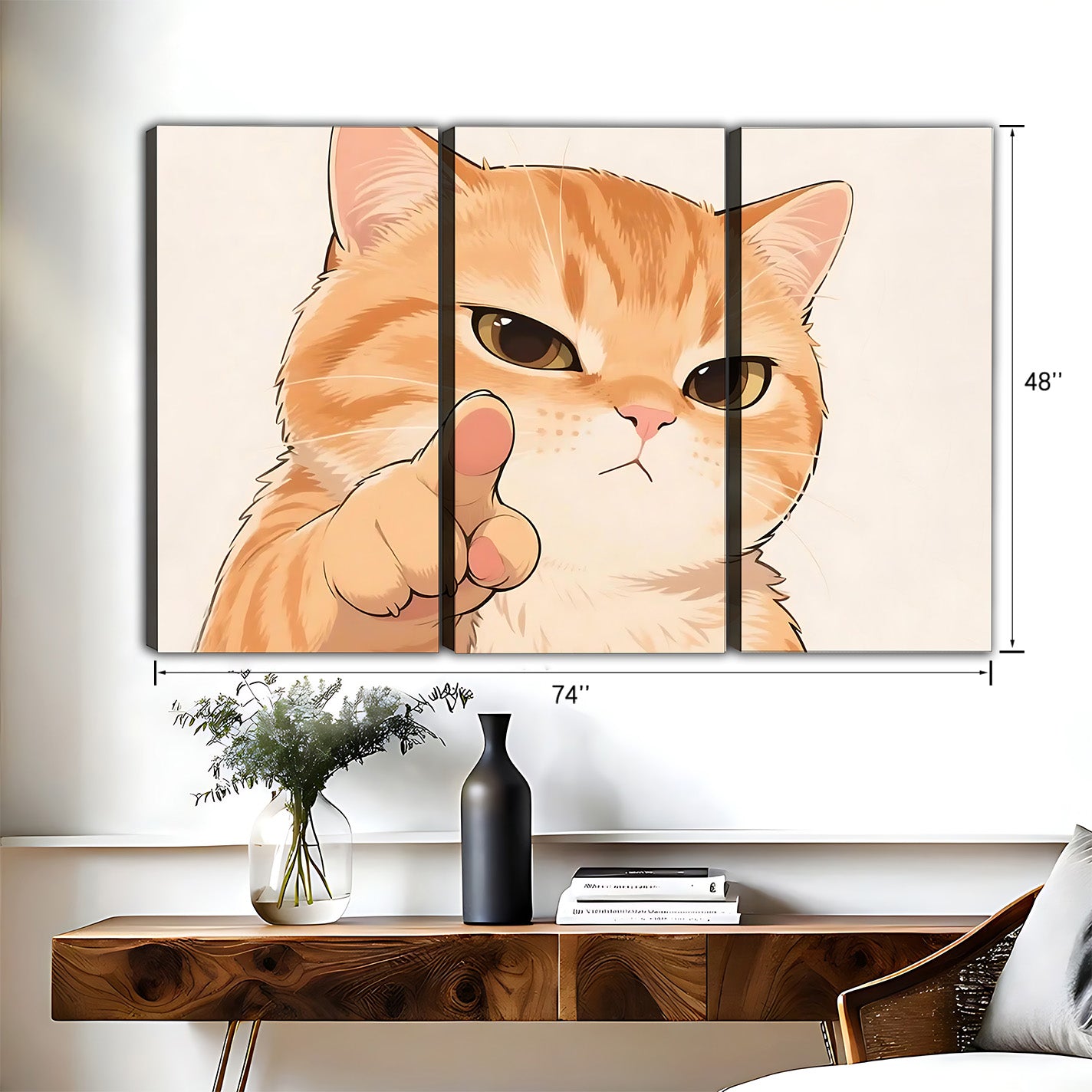 Funny Cat Art - Canvas Wall Art - Abstract Funny Living Room Decor| Liberty Signs #HZ041