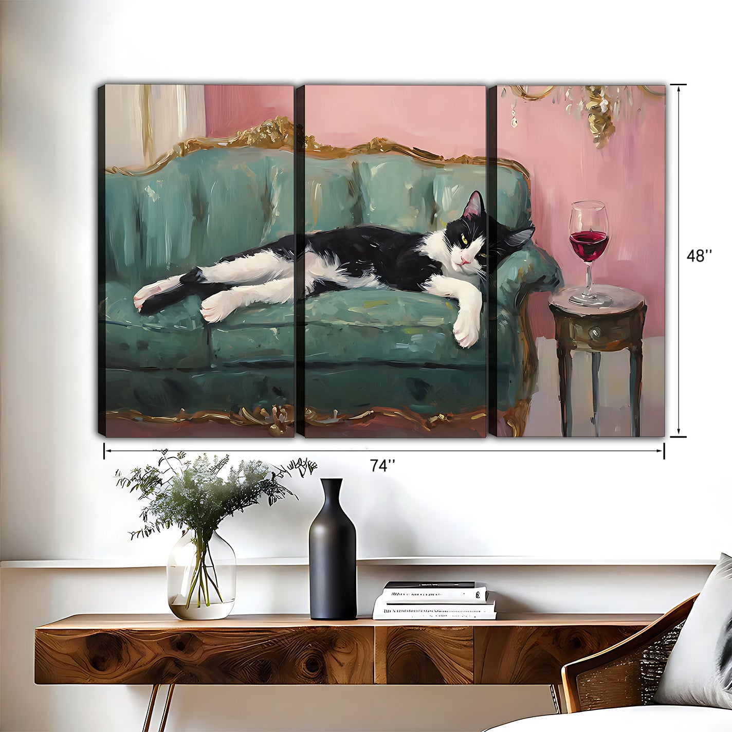 Funny Cat Art - Canvas Wall Art - Abstract Funny Living Room Decor| Liberty Signs #HZ053
