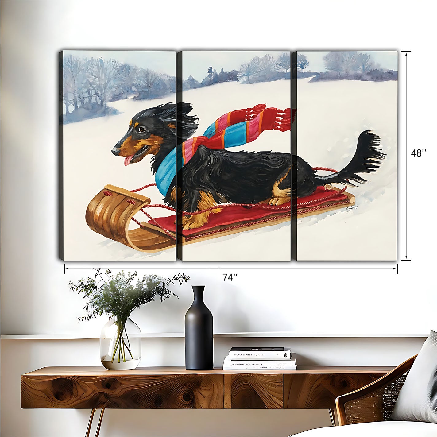 Funny Dog Art - Canvas Wall Art - Abstract Funny Living Room Decor| Liberty Signs #HZ057