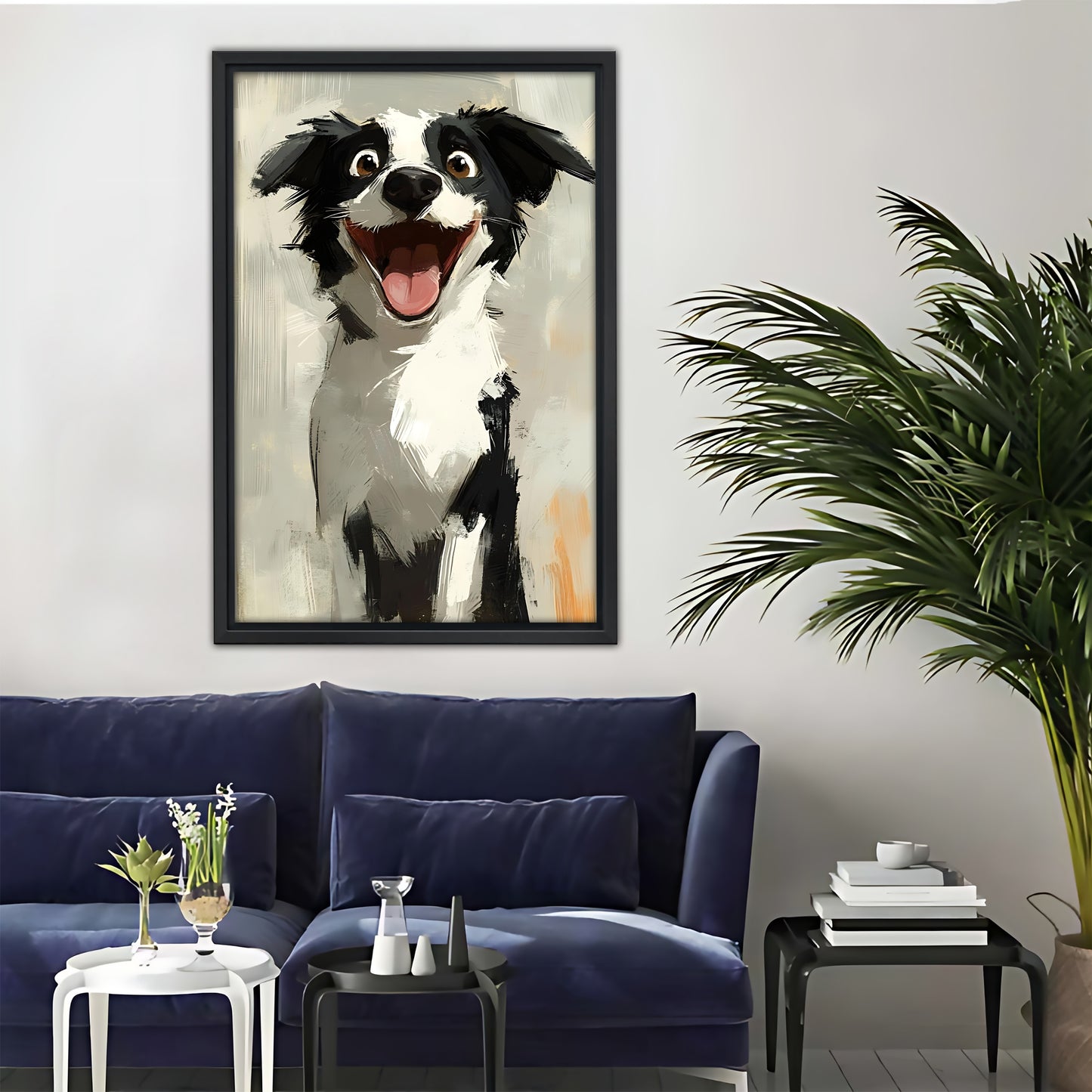 Funny Dog Art - Canvas Wall Art - Abstract Funny Living Room Decor| Liberty Signs #SZ045