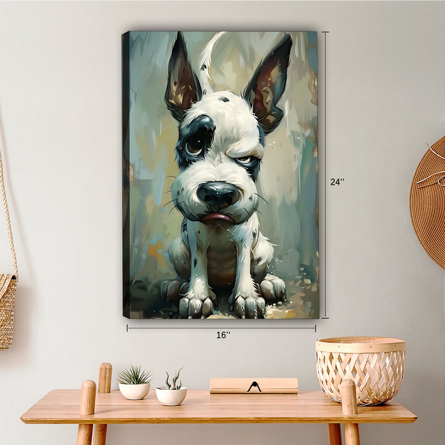 Funny Dog Art - Canvas Wall Art - Abstract Funny Living Room Decor| Liberty Signs #SZ042