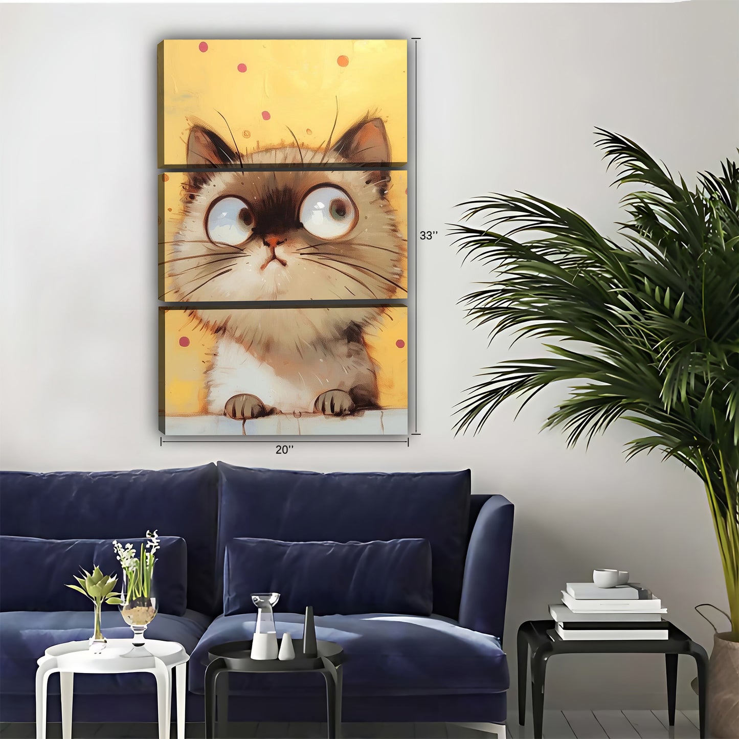 Funny Cat Art - Canvas Wall Art - Abstract Funny Living Room Decor| Liberty Signs #SZ049