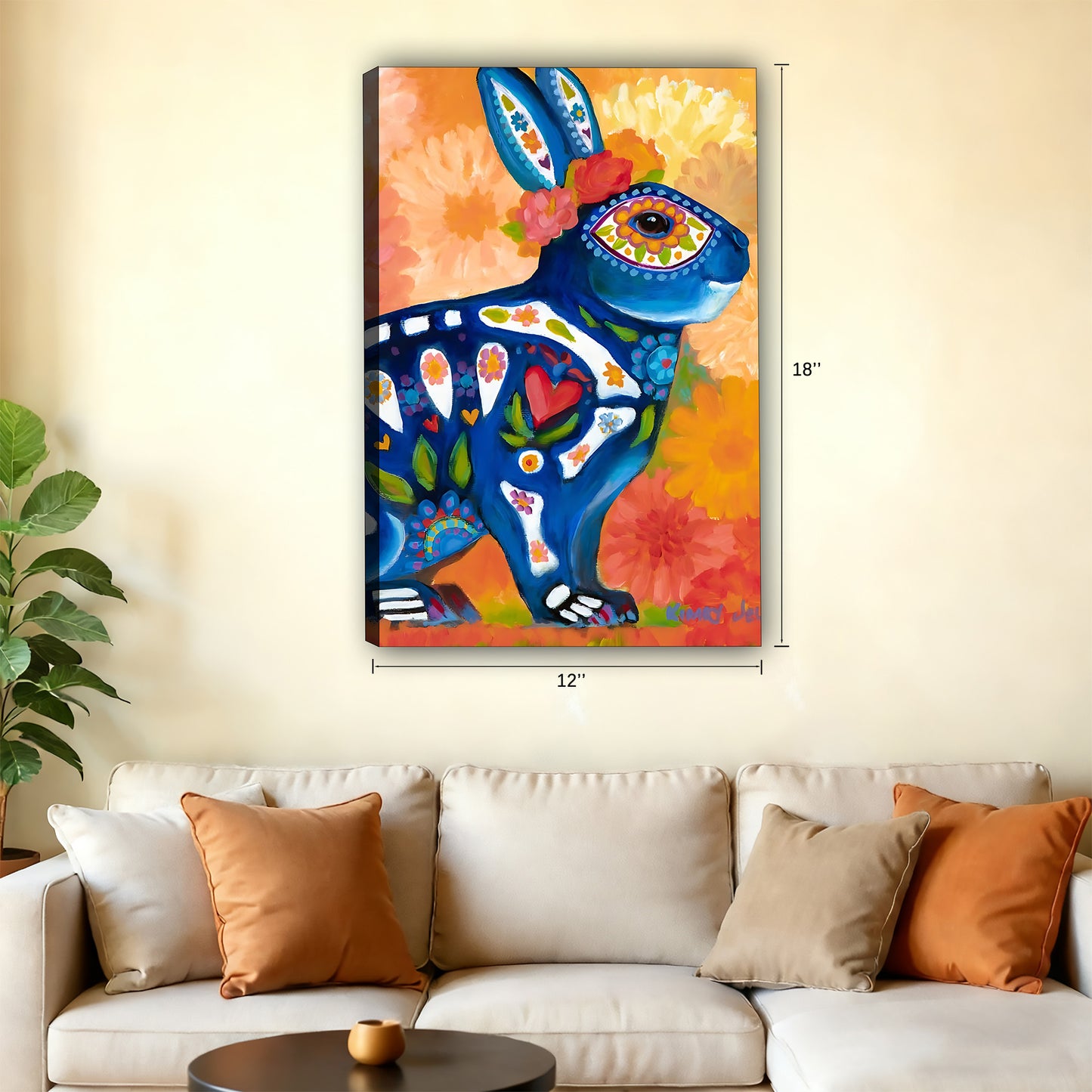 Funny Rabbit Art - Canvas Wall Art - Abstract Funny Living Room Decor| Liberty Signs #SZ090